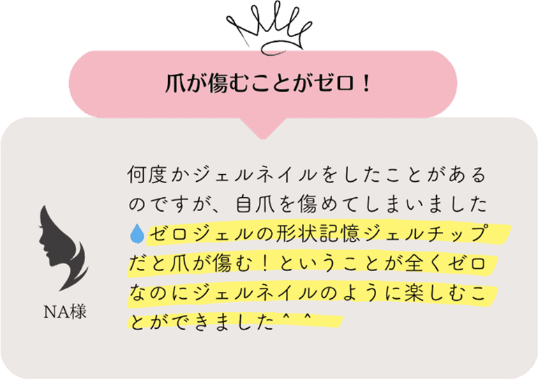 爪が傷むことがゼロ